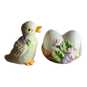 Vintage Avon Duck and Eggs Ceramic Salt & Pepper Shakers